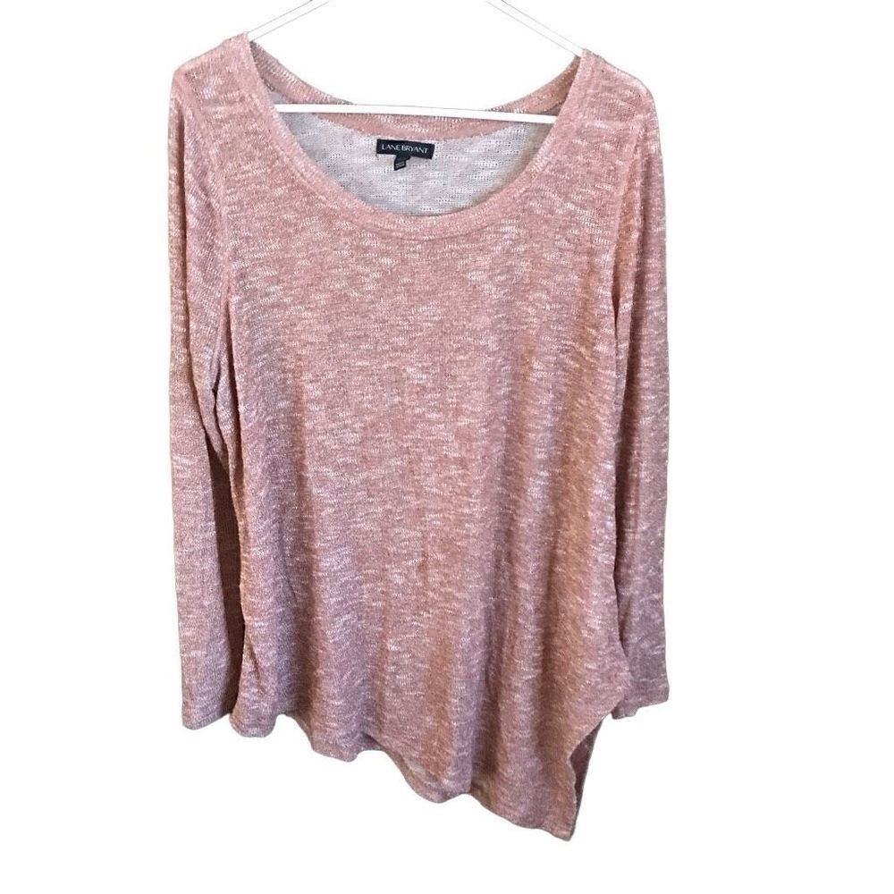 Lane Bryant Sz 14/16 thin Sweater copper metallic thread long sleeve